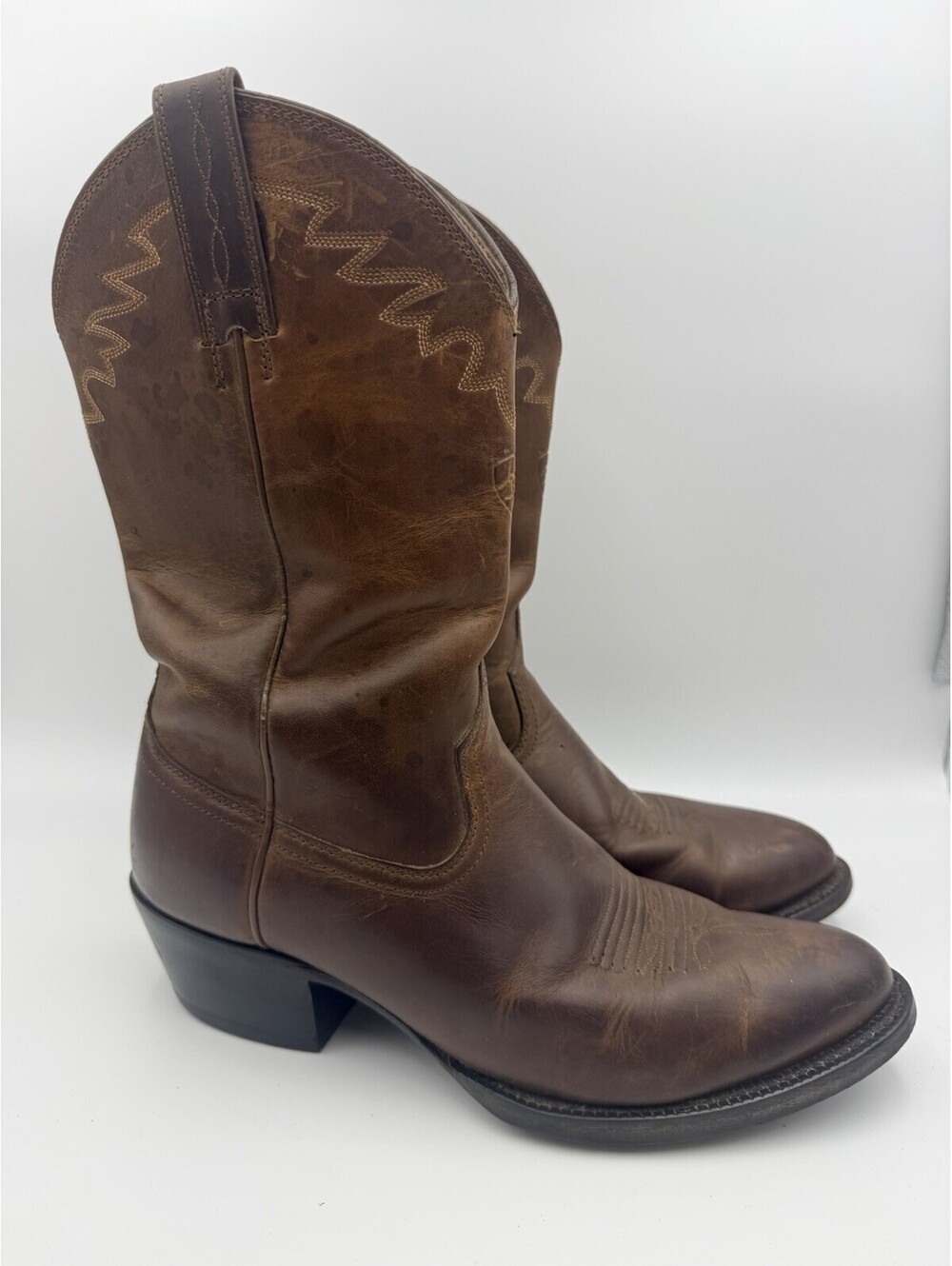 Ariat Sedona Brown Leather Cowboy BOOTS Distressed Mens Size 9 D